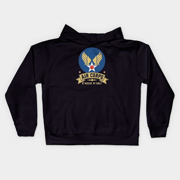 Air Corps - My Mission My Family Kids Hoodie by Distant War